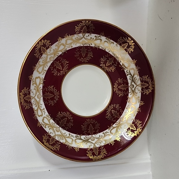 Royal Grafton Teacup and Saucer , Burgundy Gold Teacup , Bone China Tea Cup - Picture 2 of 6